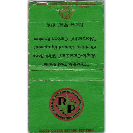 Railway and Power Engineering Corporation LTD Advertising Matchbook Cover SA1-M7