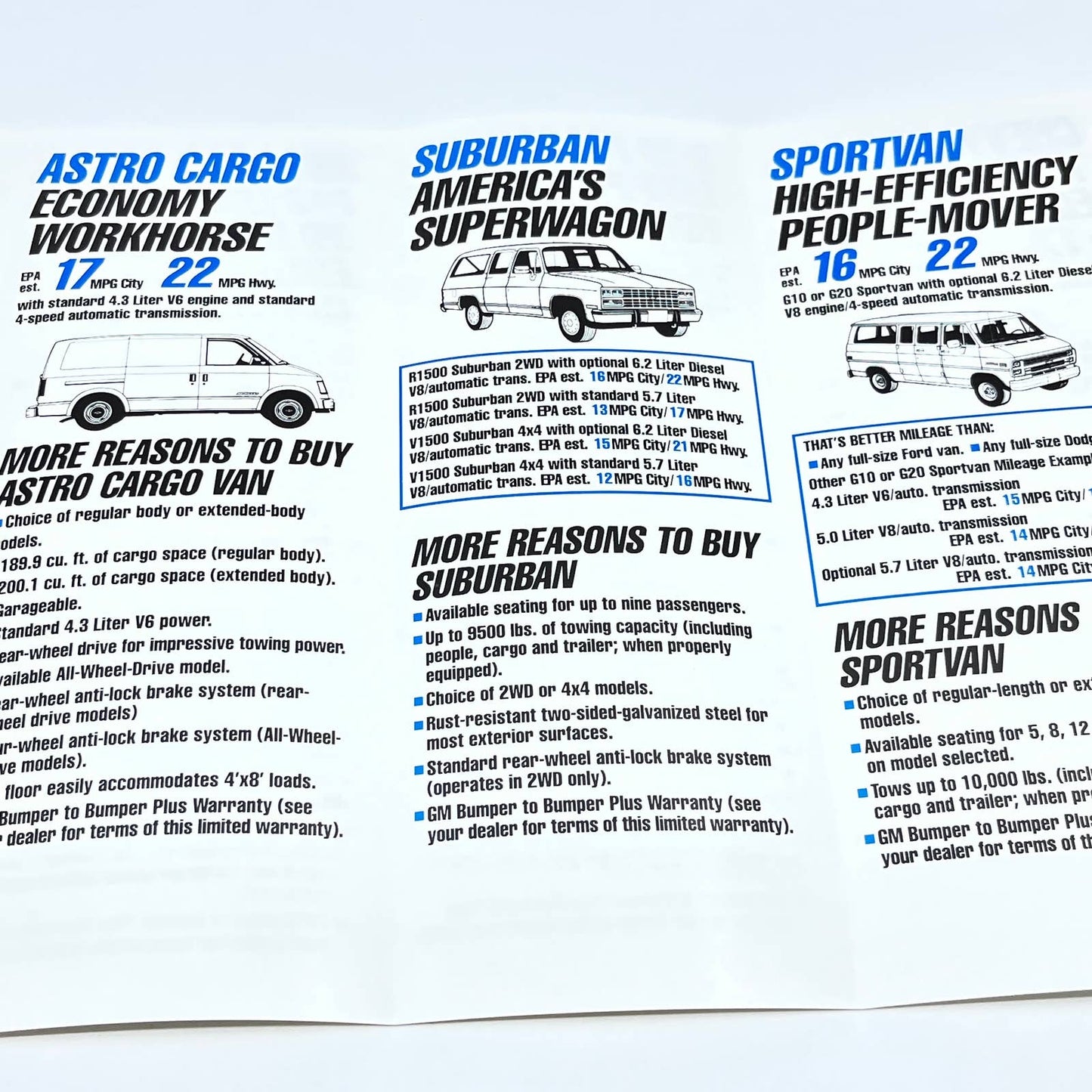 1991 Chevy Trucks Beat Ford Fuel Economy Brochure AB8