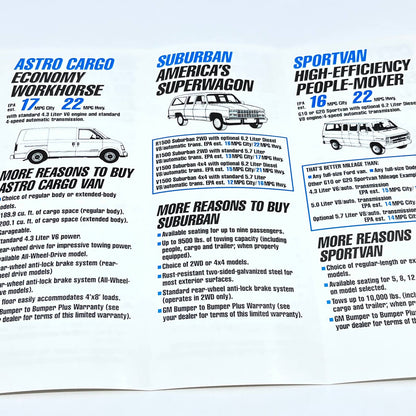 1991 Chevy Trucks Beat Ford Fuel Economy Brochure AB8