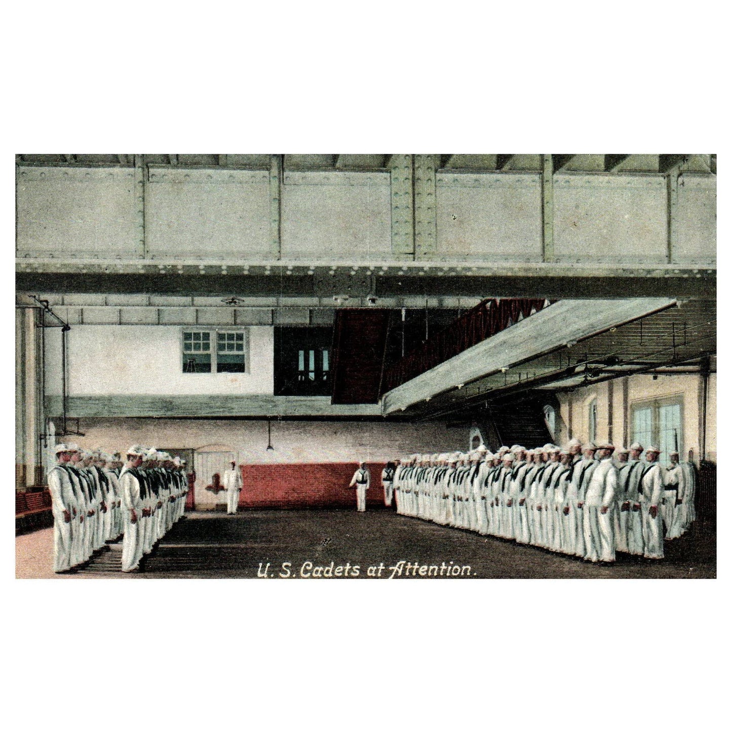 US Naval Cadets at Attention - Original Postcard TJ8-5