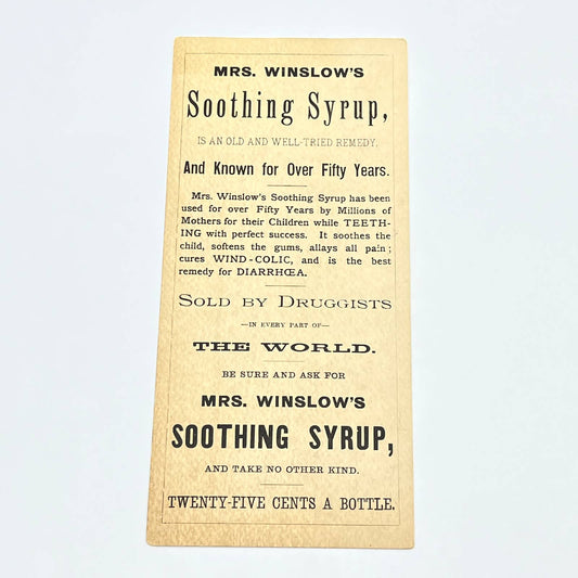 1880s Quack Medicine Blotter Mrs. Winslow's Soothing Syrup AB8-2