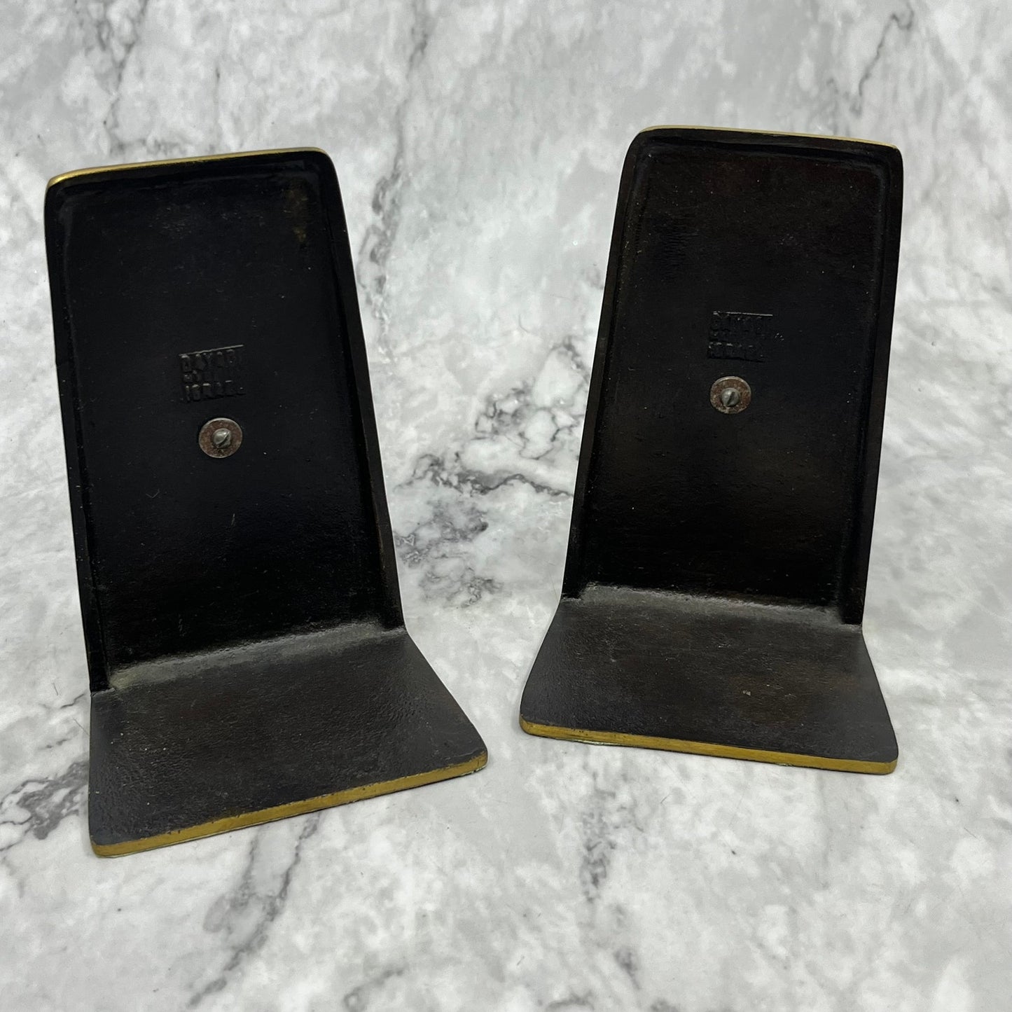 Dayagi Israel Green Burnished Enamel Brass Bookends Jesus Mary & Joseph TK3
