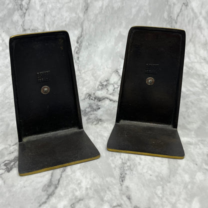 Dayagi Israel Green Burnished Enamel Brass Bookends Jesus Mary & Joseph TK3