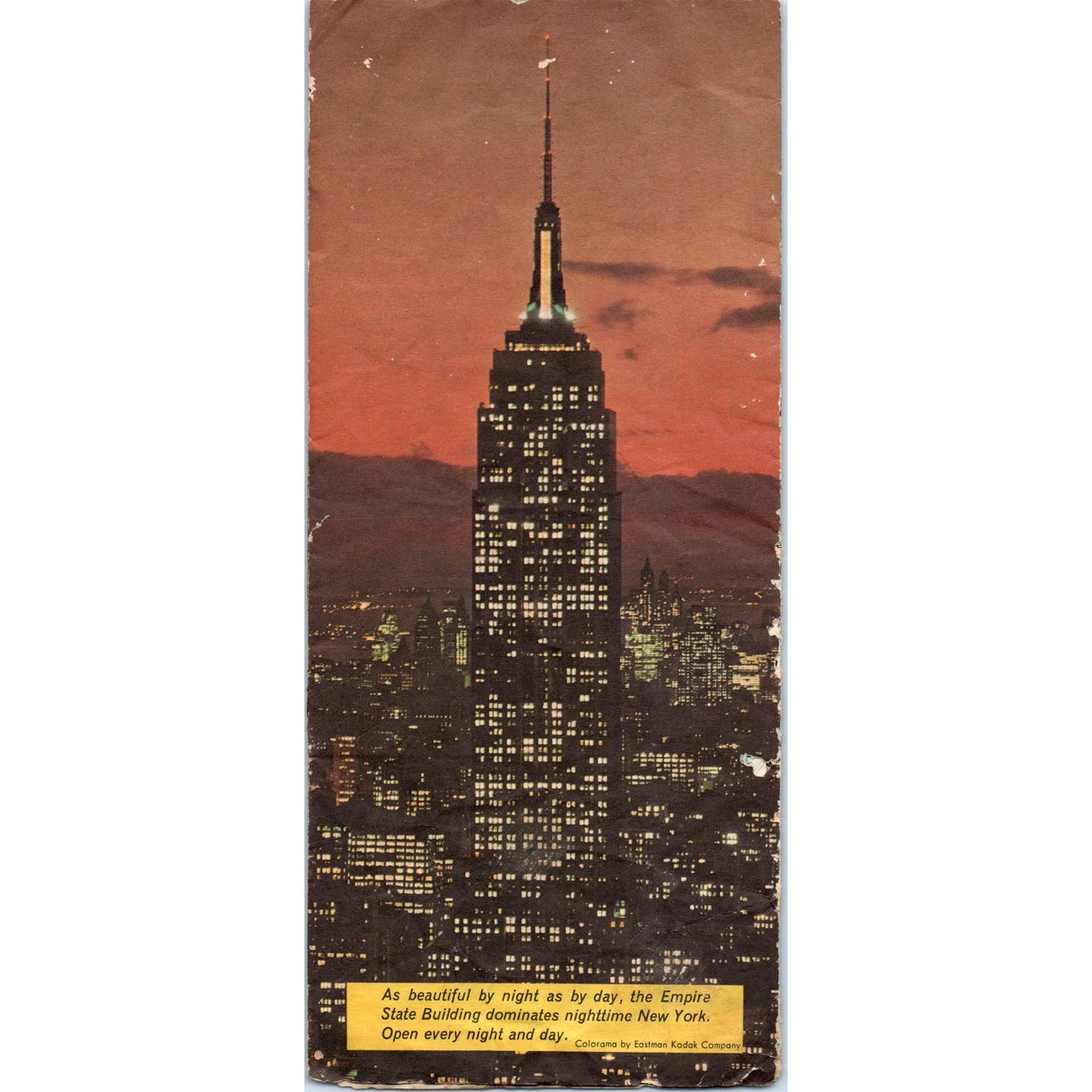 Vintage Atop the Empire State Building Fold Out Travel Brochure SE3-3