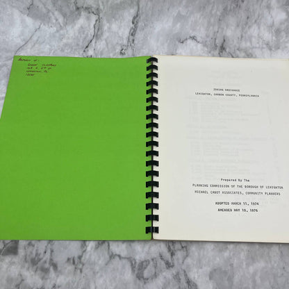 1976 Borough of Lehighton Carbon County Pennsylvania Zoning Ordinance Book TJ7