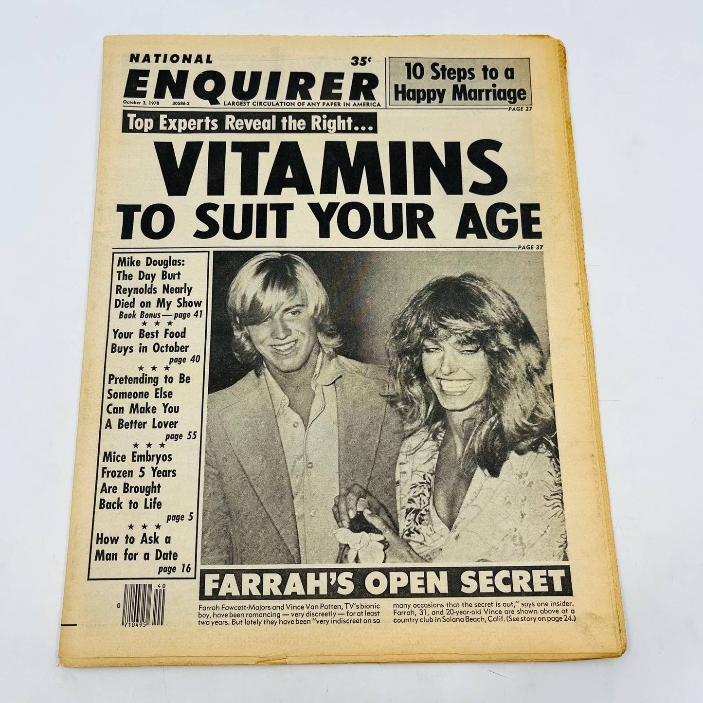 National Enquirer 1978 Farrah Fawcett Burt Reynolds Steve Martin Psychics TD3