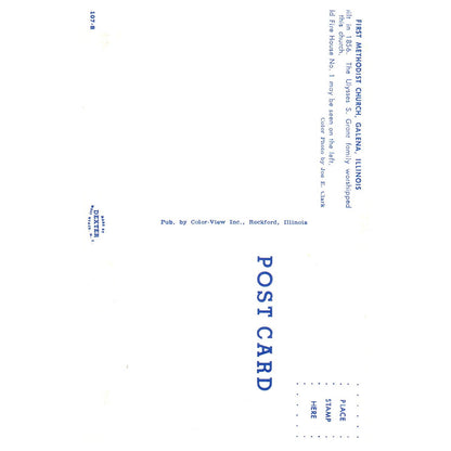 Vintage Postcard - First Methodist Church Galena Illinois TJ7-1