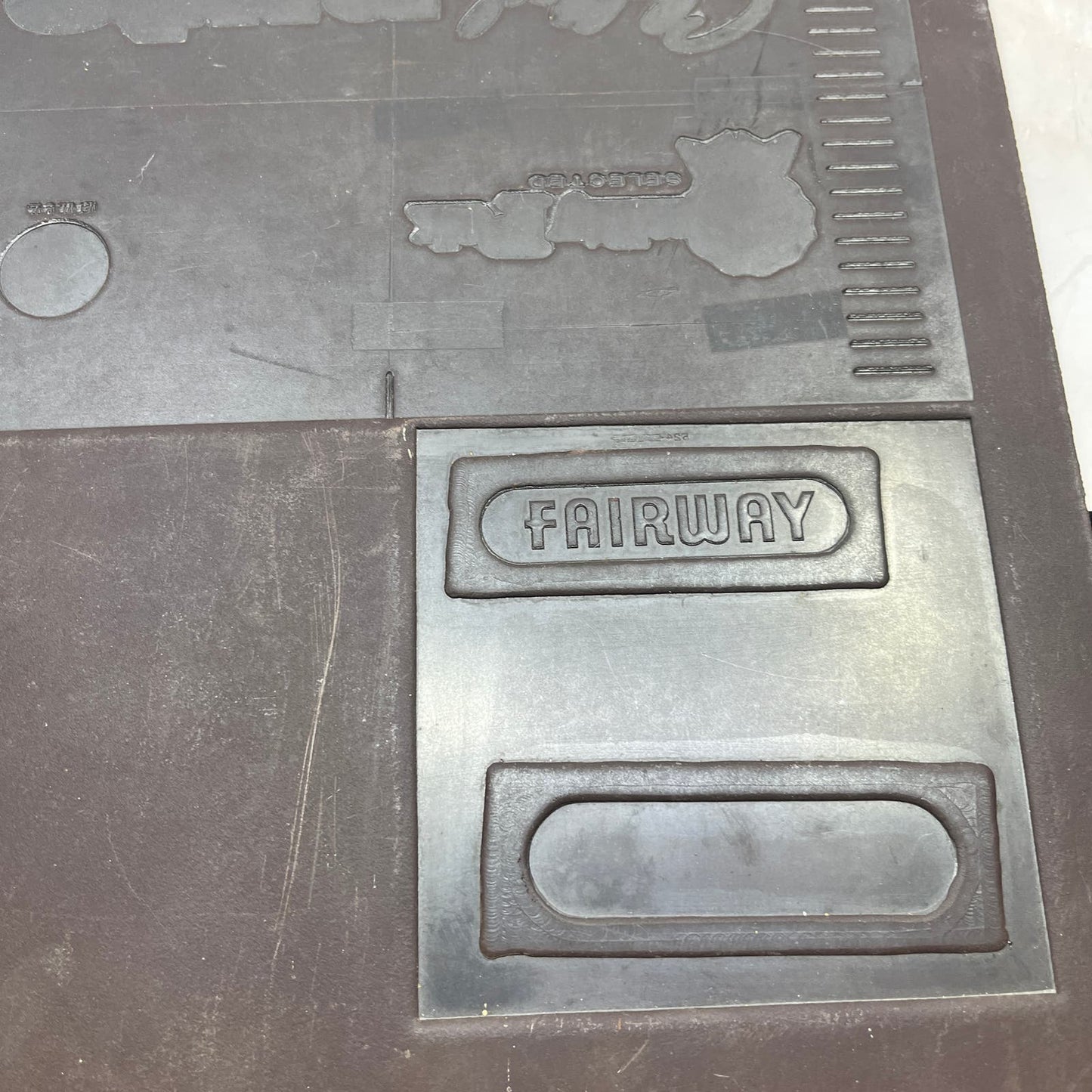 Vtg Newspaper Ad Printing Plate Flong FAIRWAY Shelled Nuts United Packing MN TC9