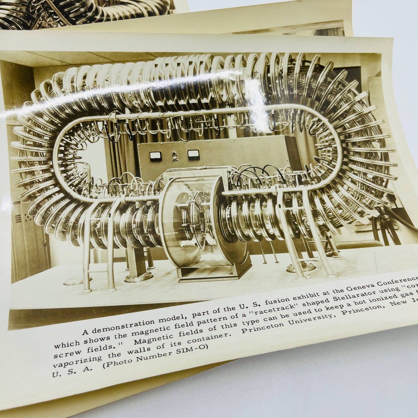 1958 Geneva Conference US Fusion Exhibit Stellarator Press Photo Set of 3 D3