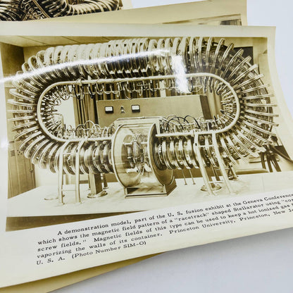 1958 Geneva Conference US Fusion Exhibit Stellarator Press Photo Set of 3 D3
