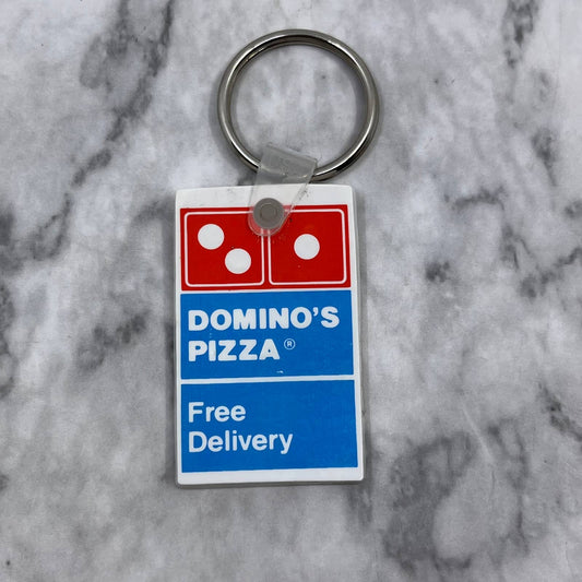 Vintage Rubber Advertising Keychain Domino's Pizza Free Delivery SF1