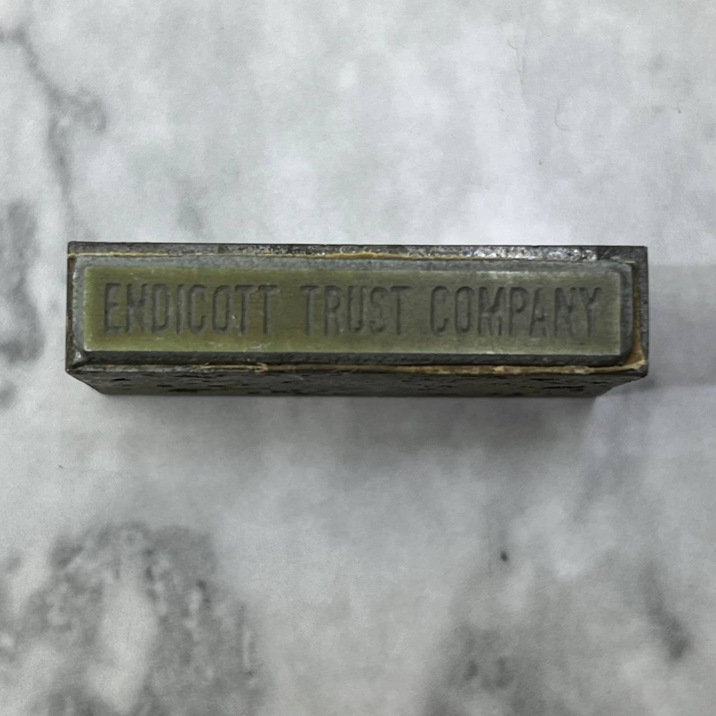 Vintage Printing Letterpress Printers Block Plate Endicott Trust Company TJ517