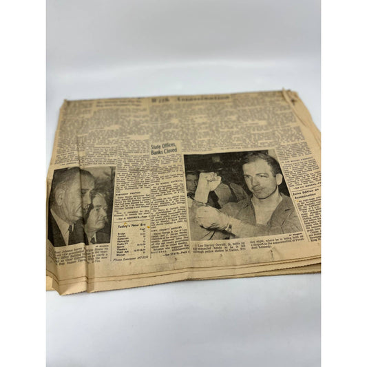 VTG Kennedy Assassination Newspaper November 23 1963 Lancaster New Era PA BA2