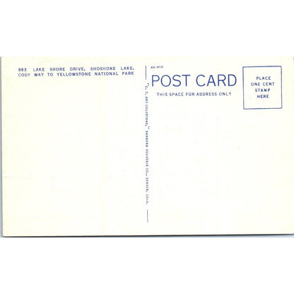 Lakeshore Drive Shoshone Lake Cody Way Yellowstone Park Postcard TK1-P15