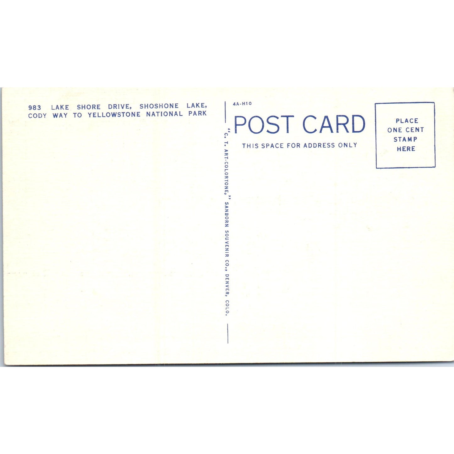 Lakeshore Drive Shoshone Lake Cody Way Yellowstone Park Postcard P2-5