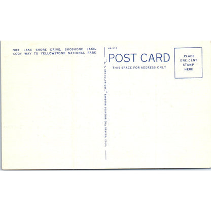 Lakeshore Drive Shoshone Lake Cody Way Yellowstone Park Postcard P2-5