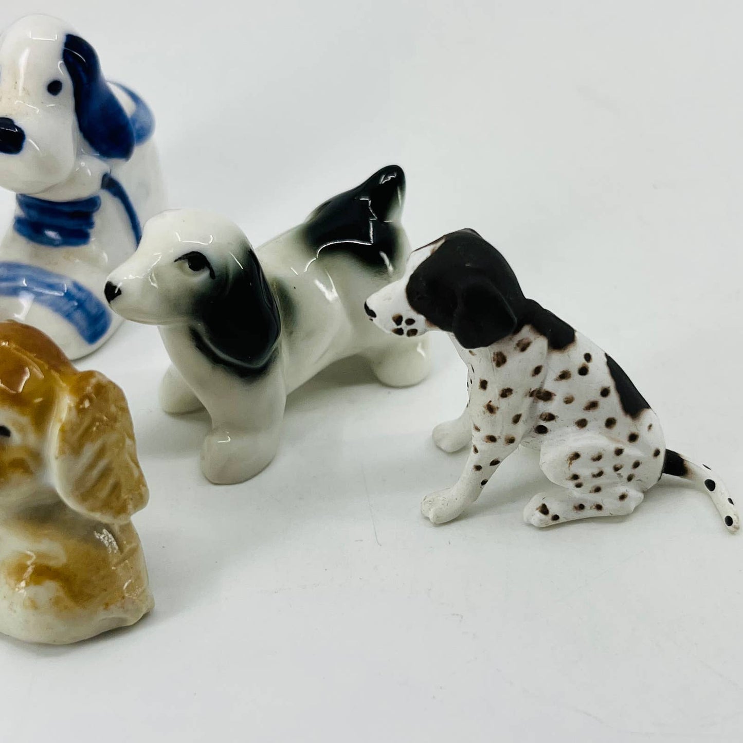 Vintage Lot of 6 Mini Dog Figurines Porcelain Ceramic Resin 1” SA5