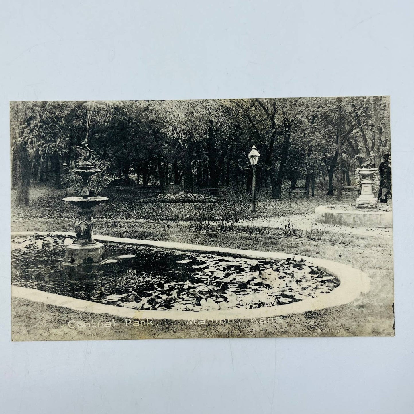 1910s Postcard RPPC Central Park Marion Kansas PA8