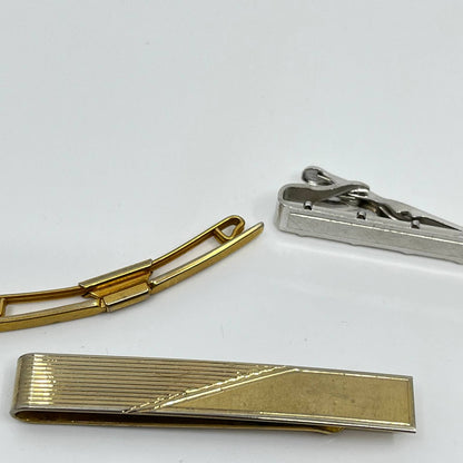 VTG MCM Silver & Gold Tone Tie Clip Tie Pin LOT OF 7 SC3