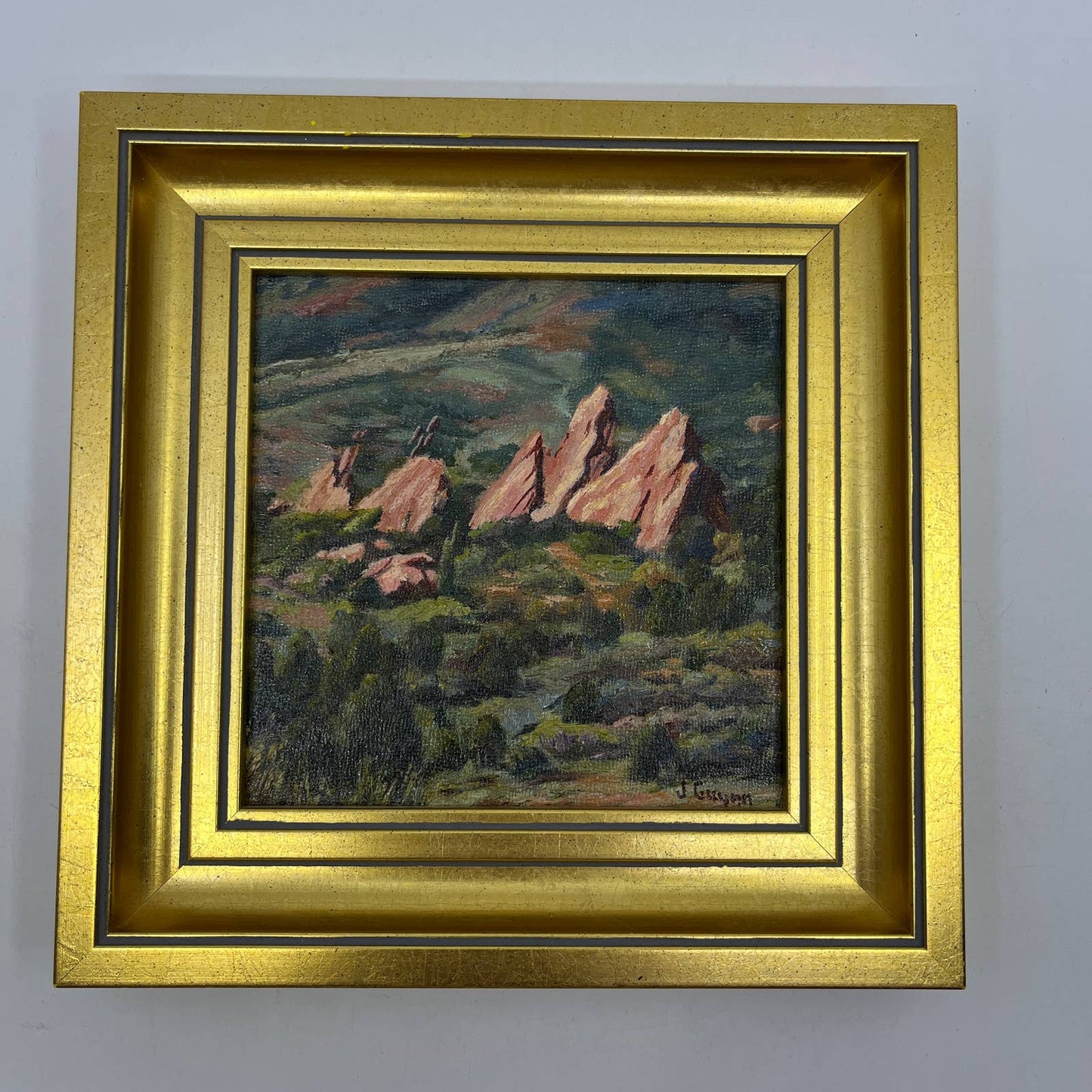Original Art Oil Painting Jerry Thompson Guynn Garden of the Gods Morning TI2