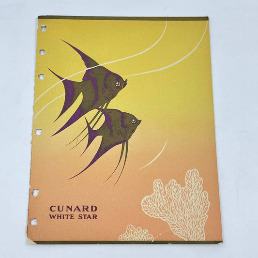 Vintage 1950 Cunard White Star RMS Queen Mary Dinner Menu Angelfish AB3
