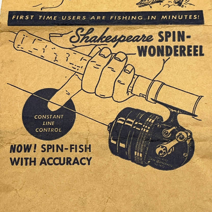 1950s Shakespeare Spin-Wondereel Fishing Reel Advertising Package Envelope AC9