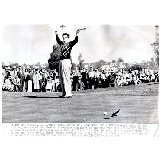 1955 Press Photo Golf Eric Monti Los Angeles Open 7x9" AD2