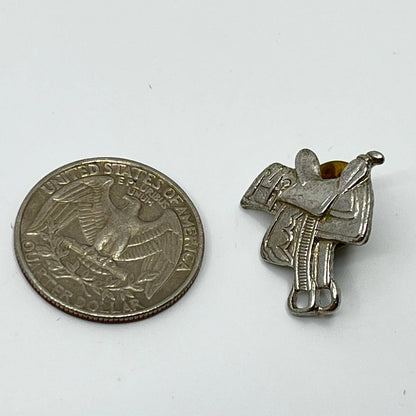 Vintage Western Cowboy Horse Saddle Pin Button SC3