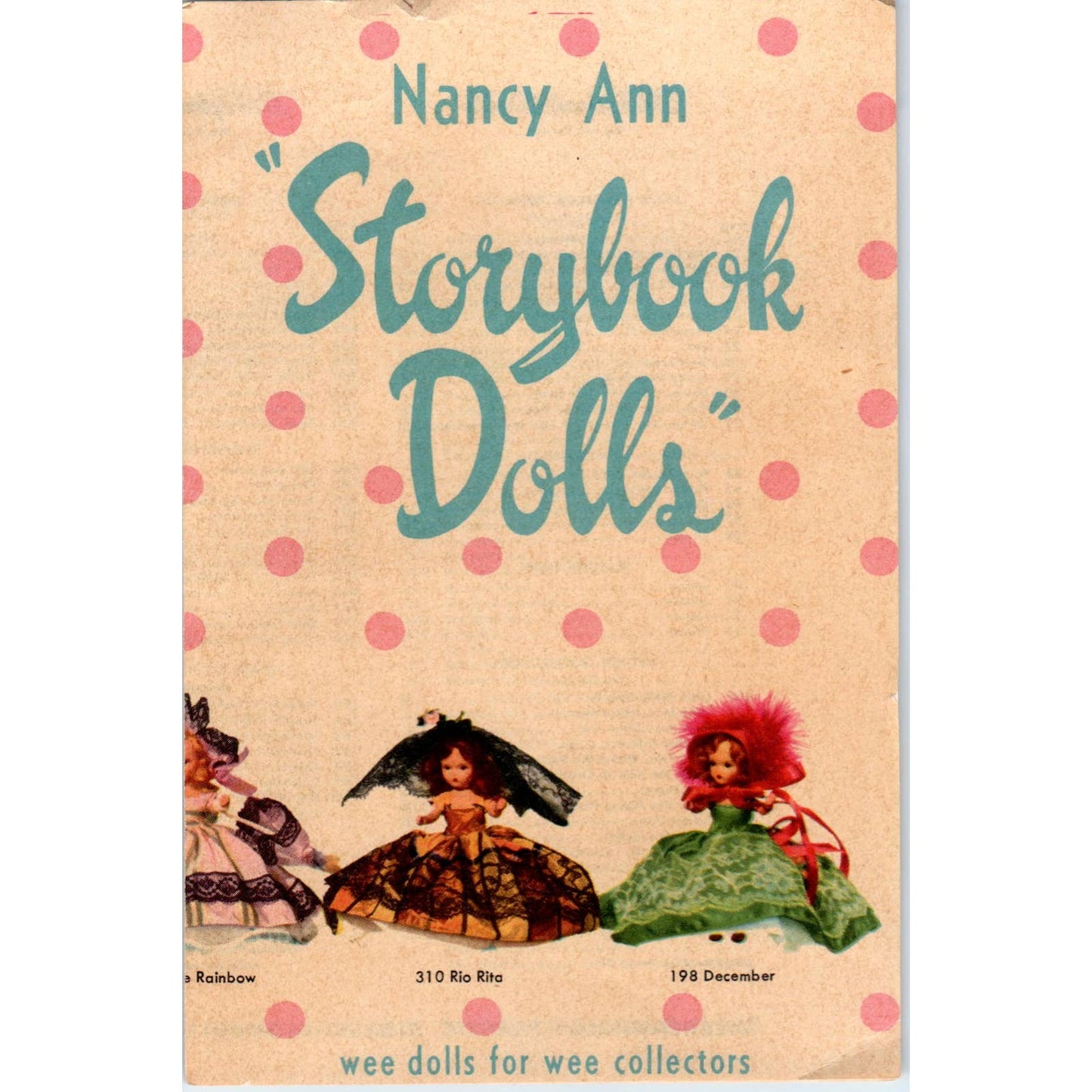 Nancy Ann Storybook Dolls Advertising Leaflet Unbreakable Plastic Dolls SE8
