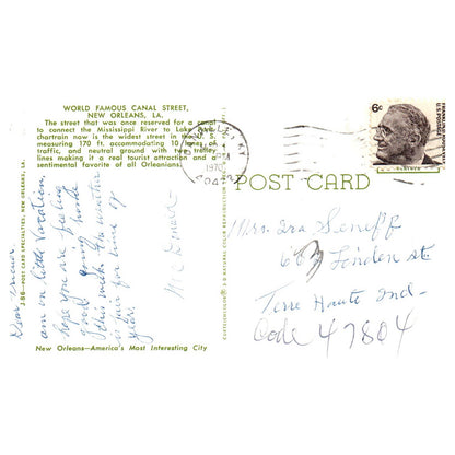 Vintage Postcard - Canal Street, New Orleans LA 1970 AD9
