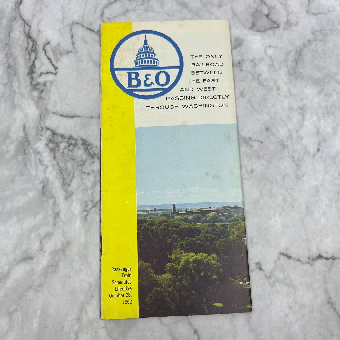 Vintage 1962-63 B & O Baltimore & Ohio Railroad Timetable TE2