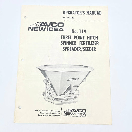 Original 1980 New Idea Manual FS-120 119 3 Point Hitch Spinner Fertilizer TB9-2