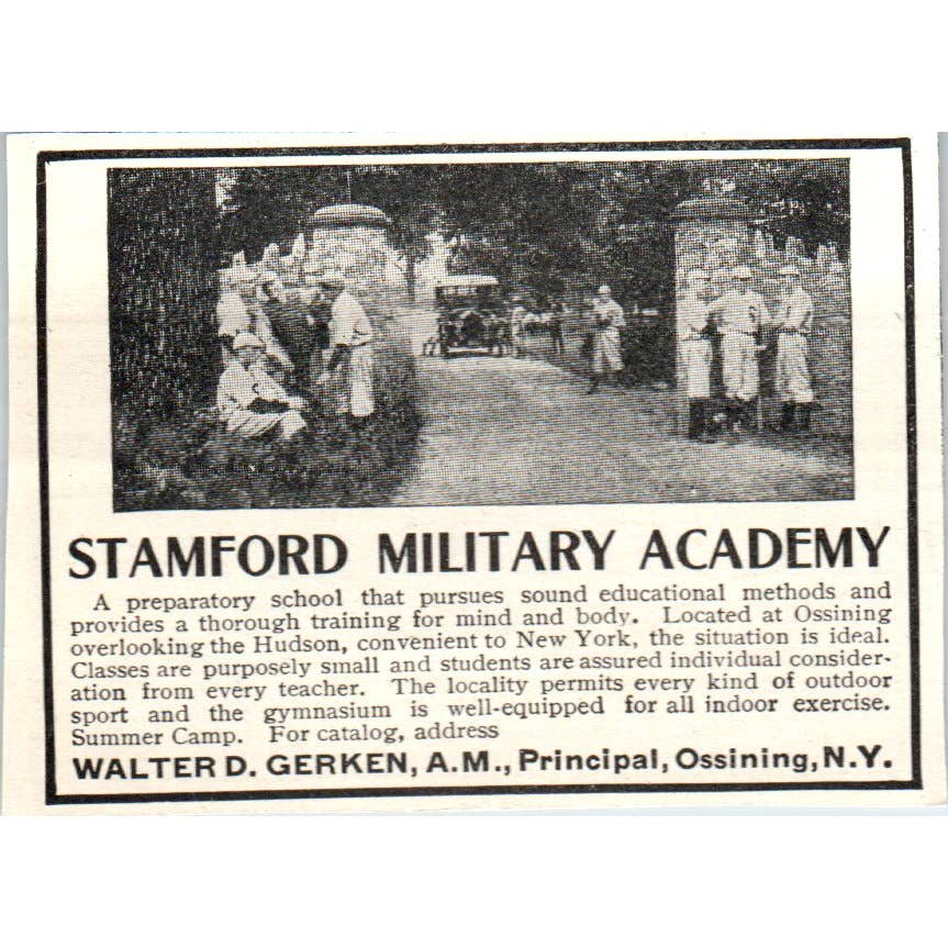 Stamford Military Academy Walter D. Gerken Ossining NY - 1921 Original Ad TJ7-S7