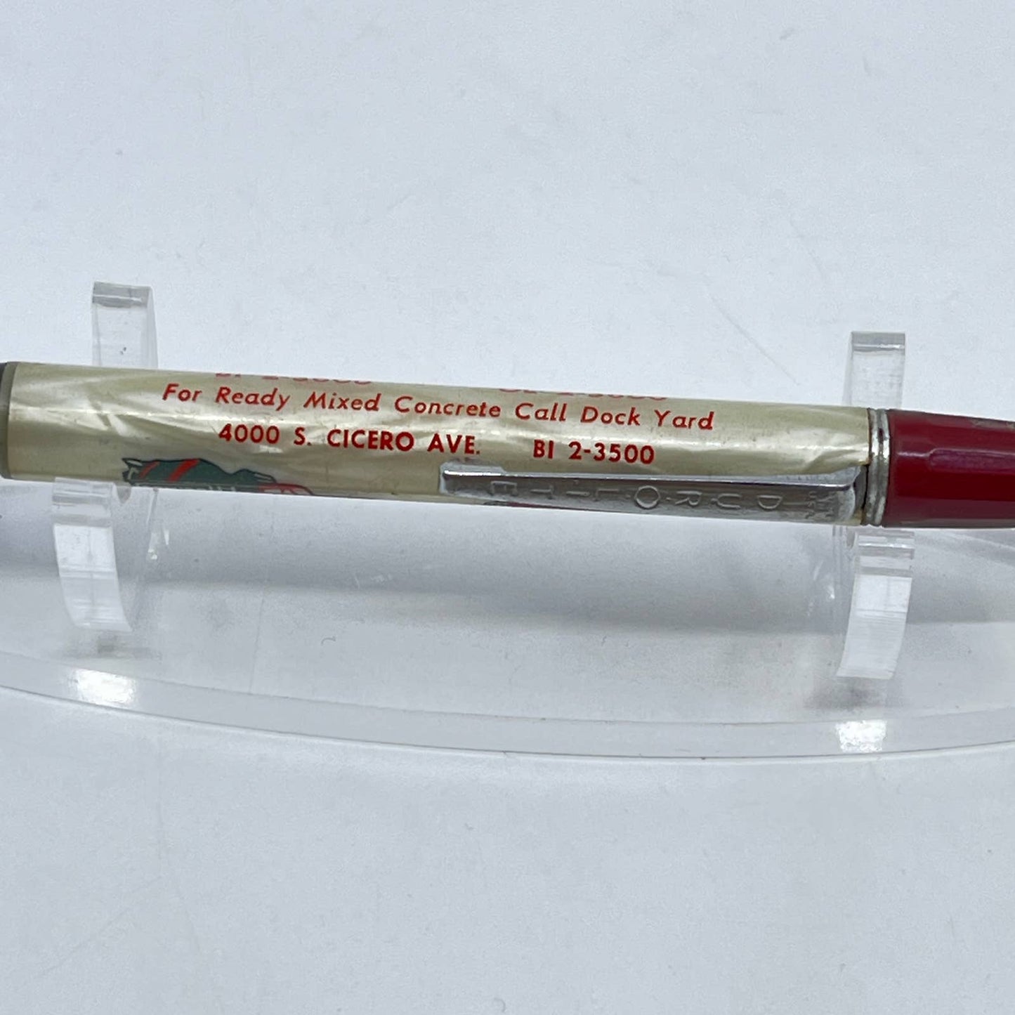 Vtg Mechanical Pencil Celluloid Marble Edmier Excavating Cicero Ave Chicago SD7