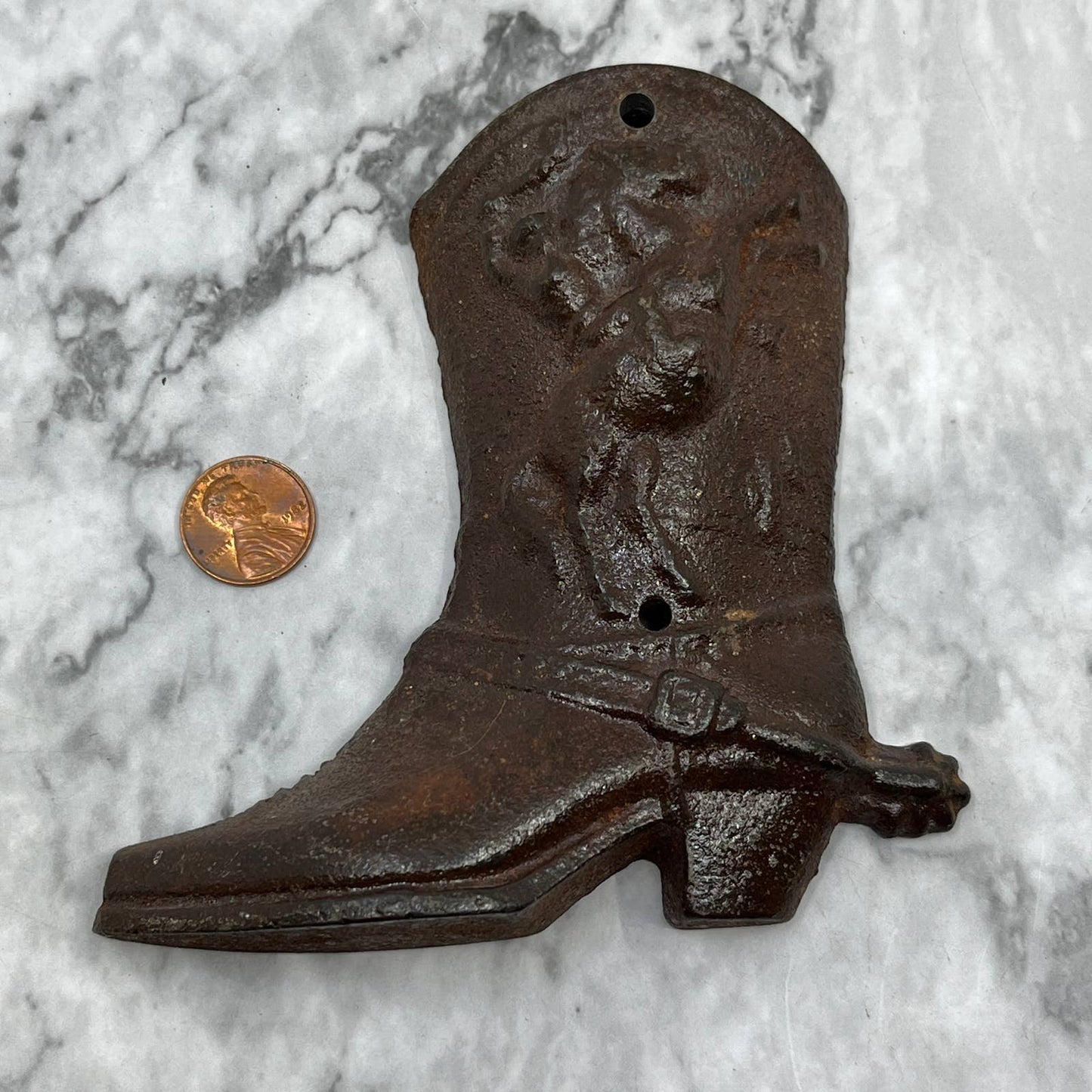 Cast Iron COWBOY BOOT 4-1/2" Tall Western Cowboy Wall Decor TJ8