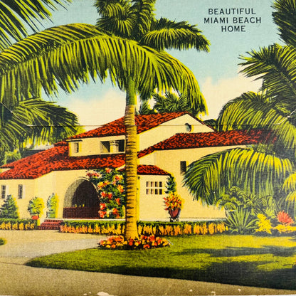 1940s Tropical Florida Fold Out Postcard Souvenir Book EA2