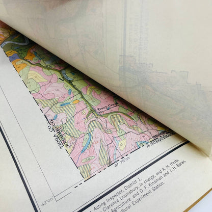 1932 Soil Survey Broome County NY Edwin Arthur Hall Huge Fold Out Color Map TD9