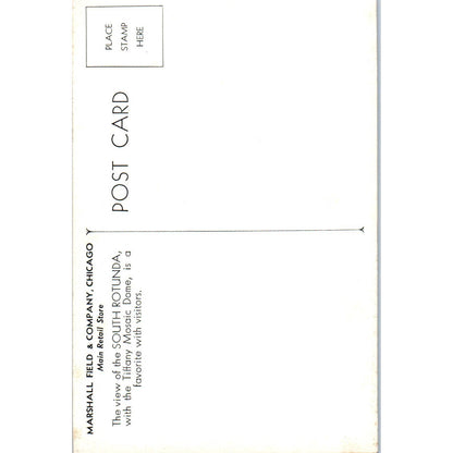 Marshall Field & Co Chicago South Rotunda View Original Postcard TK1-25