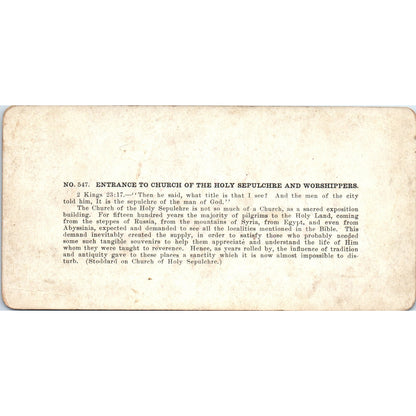 Church of Holy Sepulcher Entrance Jerusalem - Antique Stereoview Card H3-2