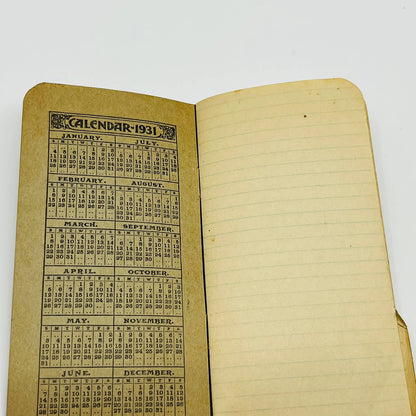 1931 Hubbard’s High Grade Fertilizers Pocket Notebook Baltimore, MD SC2