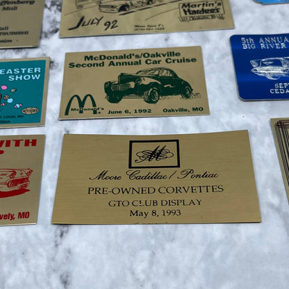 1990s Lot of 9 Missouri Classic Car Show Placards SF1