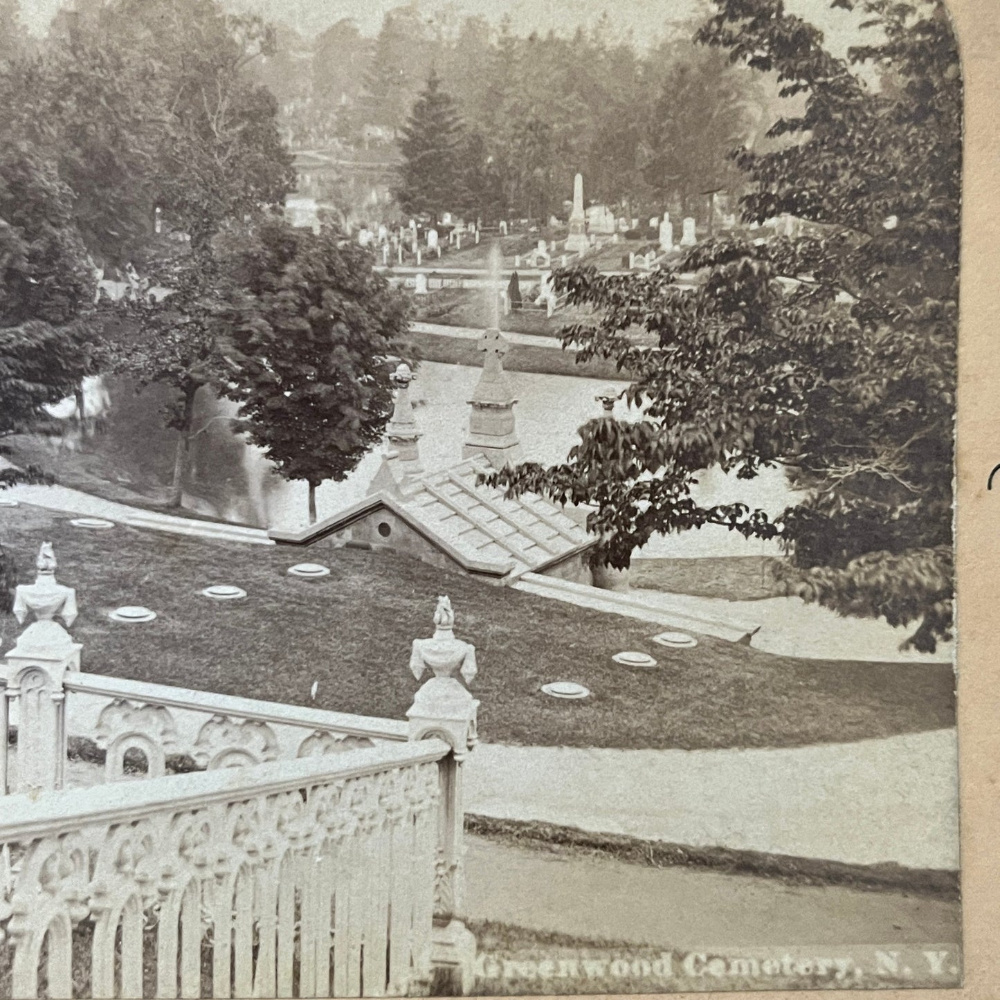 Greenwood Cemetery New York Antique Stereoview Card H2-4