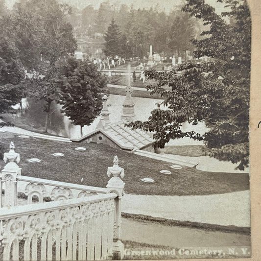 Greenwood Cemetery New York Antique Stereoview Card H2-4