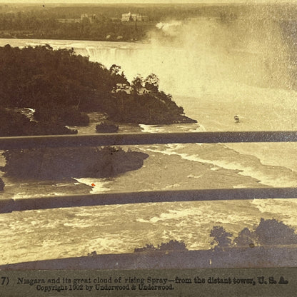 Antique Stereoview Card Niagara Falls From the Distant Tower NY H3-2