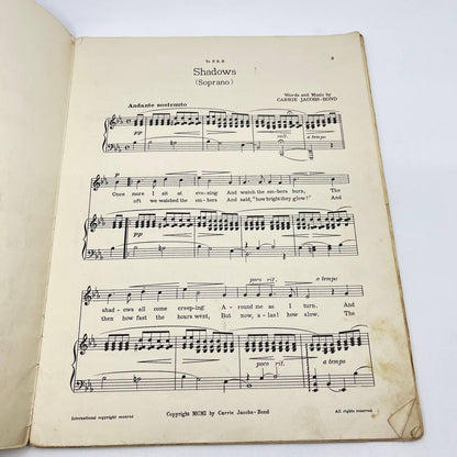 1901 Seven Songs As Unpretentious As The Wild Rose Jacobs-Bond Sheet Music TF9