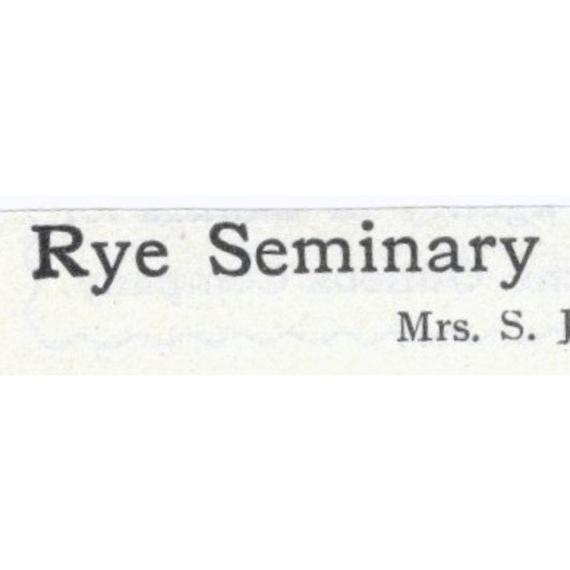 Rye Seminary Mrs. S. J. Life The Misses Stowe - 1903 Original Ad AK5-S33