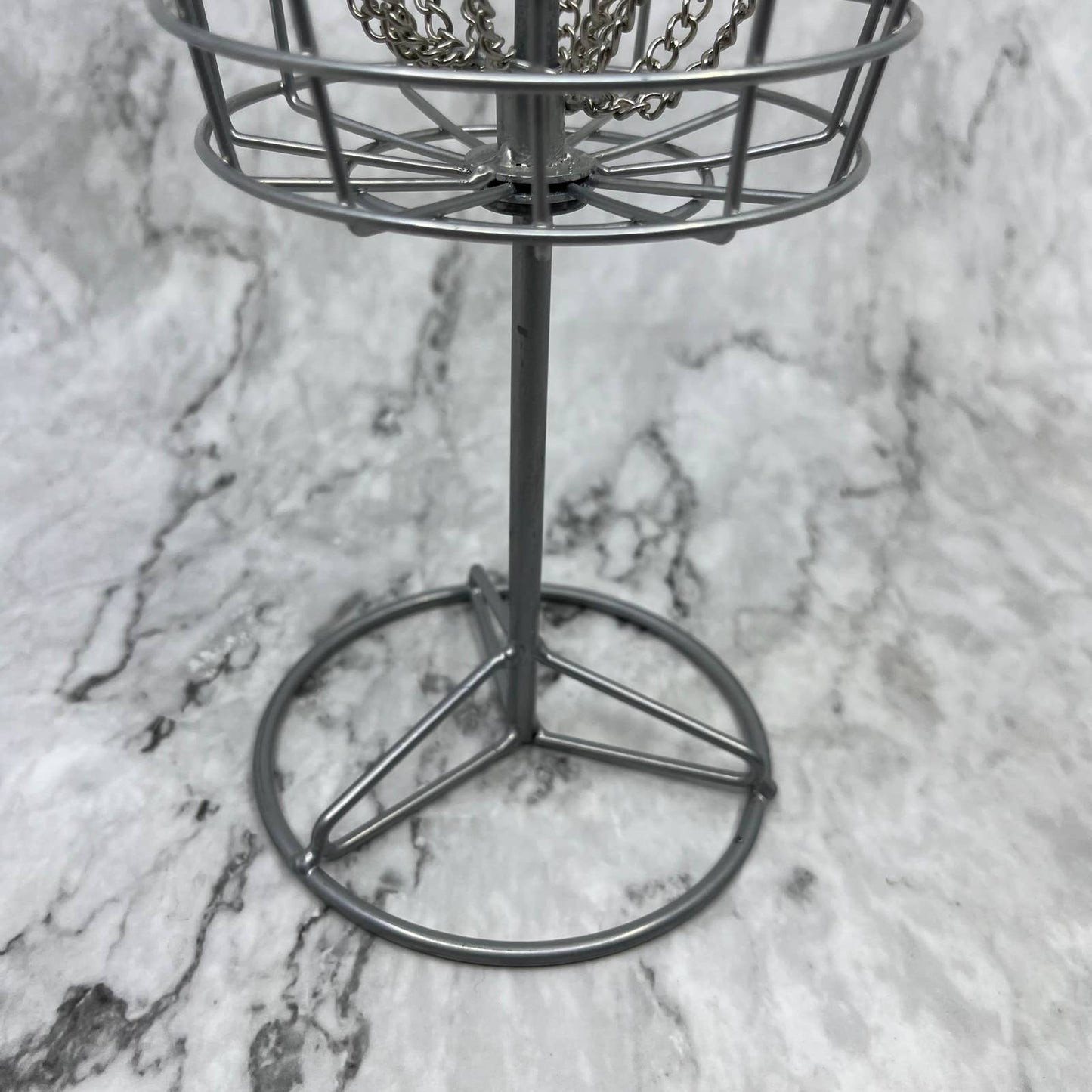 Miniature Metal Desktop Disc Golf Basket - 9 3/4" TH1