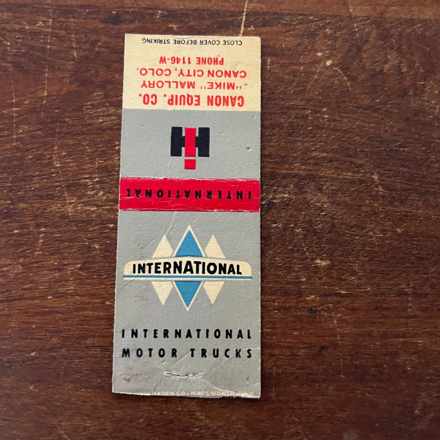 International Harvester IH Canon Equip Mike Mallory Canon City Matchbook SB3-M5