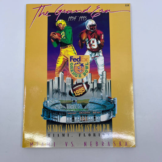 1995 Nebraska Cornhusker football Orange Bowl vs Miami Natl Champion Program TH6