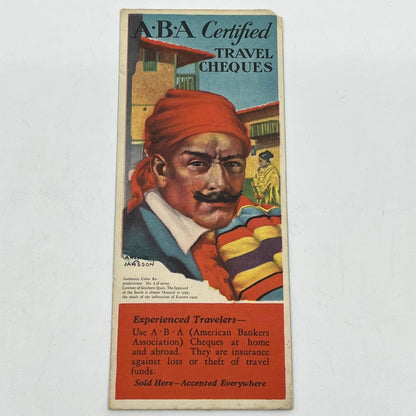 VTG Blotter Card ABA Travel Cheques Cowboy of Southern Spain Arthur Jansson SC5